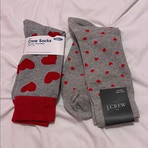 J. Crew and Old Navy Valentine’s Day Socks with Red Heart Pattern